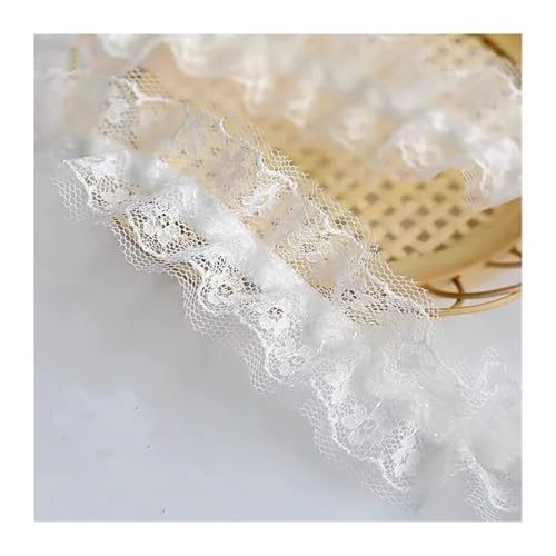 Vintage-Spitzenbordüre, 4CM Breite Stickerei Elastizität Tüll Spitze Stoff Trim Band DIY Nähen Rüschen Applique Kragen Kleid Decor(WHITE) von WEKONUMEX