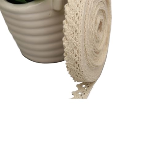 Vintage-Spitzenbordüre, 5 Meter Baumwollspitzenbesatz Beige Nähbesatz Häkelspitzenstoff(02a) von WEKONUMEX