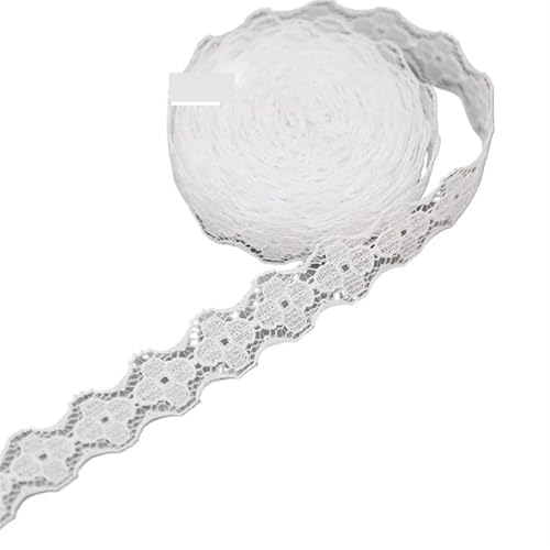 Vintage-Spitzenbordüre, 5 Yards/Rolle Weiß Stoff Gurtband Dekoration Schöne Geschenk Verpackung Material(26) von WEKONUMEX