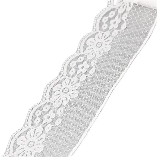 Vintage-Spitzenbordüre, 5 Yards/Rolle Weiß Stoff Gurtband Dekoration Schöne Geschenk Verpackung Material(47) von WEKONUMEX