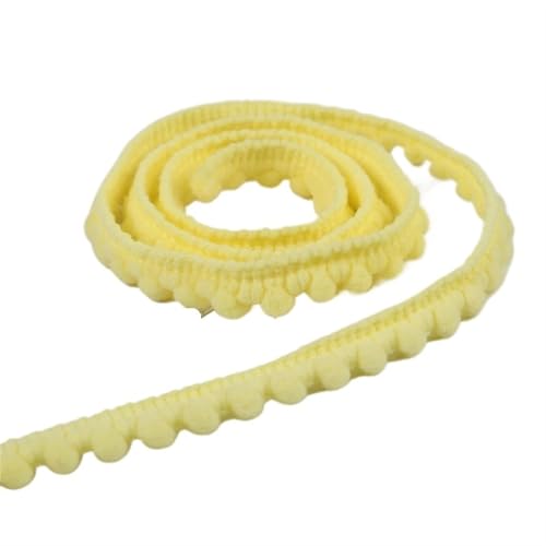 Vintage-Spitzenbordüre, 50 Yards Tiny Ball Fringe Trim Spitze Trim Ball Fringe Band(03 Light Yellow) von WEKONUMEX