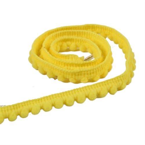 Vintage-Spitzenbordüre, 50 Yards Tiny Ball Fringe Trim Spitze Trim Ball Fringe Band(04 yellow) von WEKONUMEX