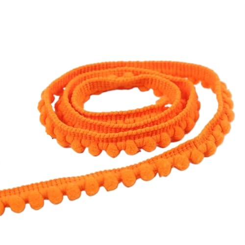 Vintage-Spitzenbordüre, 50 Yards Tiny Ball Fringe Trim Spitze Trim Ball Fringe Band(07 orange) von WEKONUMEX