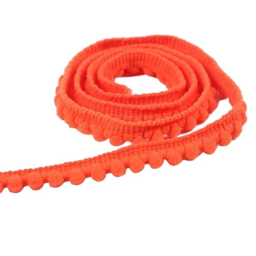 Vintage-Spitzenbordüre, 50 Yards Tiny Ball Fringe Trim Spitze Trim Ball Fringe Band(08 orange red) von WEKONUMEX