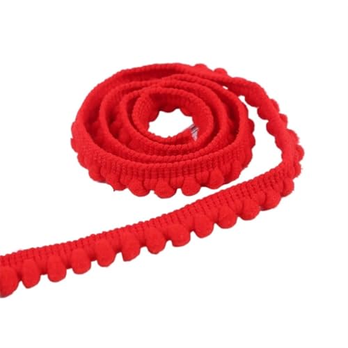 Vintage-Spitzenbordüre, 50 Yards Tiny Ball Fringe Trim Spitze Trim Ball Fringe Band(15 Red) von WEKONUMEX