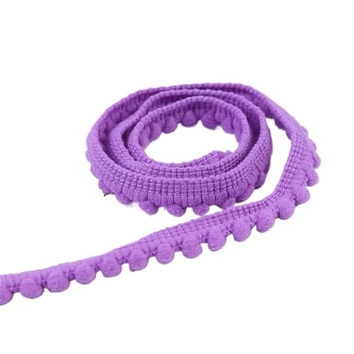 Vintage-Spitzenbordüre, 50 Yards Tiny Ball Fringe Trim Spitze Trim Ball Fringe Band(19 Purple) von WEKONUMEX