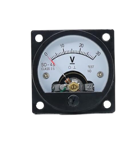 WEKONUMEX Analoges Voltmeter für Panel, 1 Stück SO-45 Analoger Zeiger für Panel Voltmeter 47 x 47 mm Loch 45 x 45 mm Mehrfachspannungen (1000 V) von WEKONUMEX