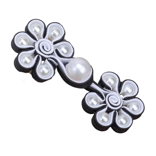 WEKONUMEX Chinesische Knoten Knöpfe zum Annähen Verschluss Chinesische Knotenperlenknöpfe, Mehrfarbig, 6,2 cm, for Aufnähen, DIY for Cheongsam-Verzierung(Black) von WEKONUMEX