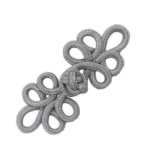 WEKONUMEX Chinesische Knoten Knöpfe zum Annähen Verschluss Chinesische Knotenverschlussknöpfe for Kleidungsdekor, Mehrfarbig, 2er-Pack(Silver) von WEKONUMEX