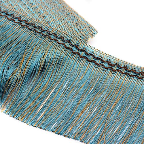 WEKONUMEX Fransenbesatz, 11,5 Meter 17cm Breites Spitzenband Fransenbesatz Quaste Trimmen Nähen Band(Dark Blue) von WEKONUMEX
