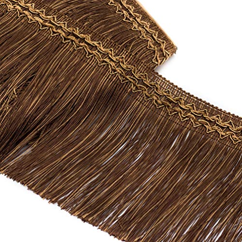 WEKONUMEX Fransenbesatz, 11,5 Meter 17cm Breites Spitzenband Fransenbesatz Quaste Trimmen Nähen Band(Dark Coffee) von WEKONUMEX