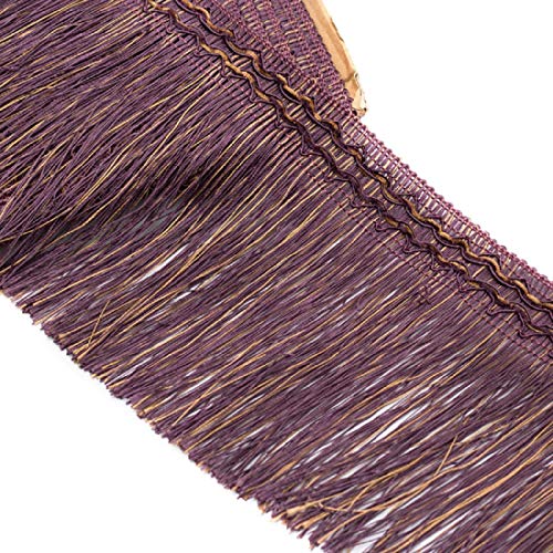 WEKONUMEX Fransenbesatz, 11,5 Meter 17cm Breites Spitzenband Fransenbesatz Quaste Trimmen Nähen Band(Dark Purple) von WEKONUMEX