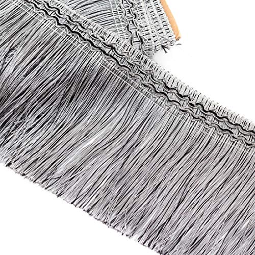 WEKONUMEX Fransenbesatz, 11,5 Meter 17cm Breites Spitzenband Fransenbesatz Quaste Trimmen Nähen Band(Grey) von WEKONUMEX