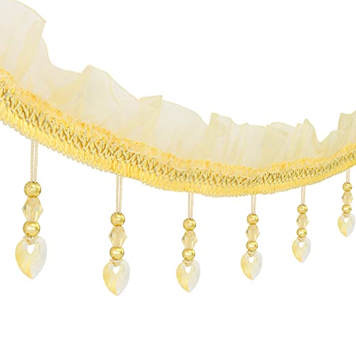 WEKONUMEX Fransenbesatz, Trimmen Vorhang Trim Nähen Fransen Trim for Lampenschirme Polsterung Draperie 12yards(Yellow) von WEKONUMEX