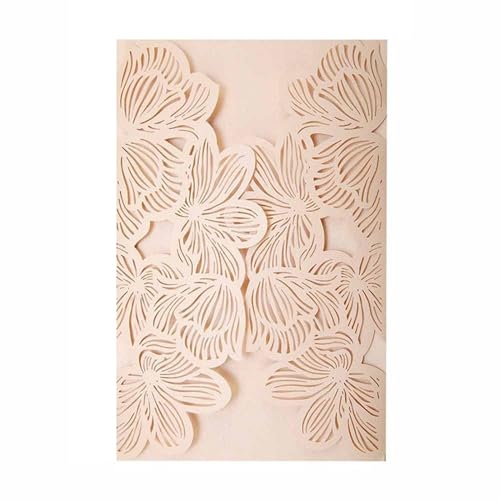 WEKONUMEX Hochzeit Postkarte Einladungen, 10/20 Stück Blumen Hochzeitseinladungskarte mit Umschlägen 18x12,5cm Multicolor(Champagne,10pcs) von WEKONUMEX