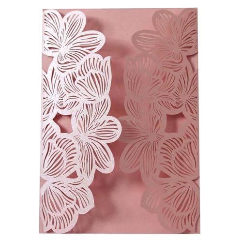 WEKONUMEX Hochzeit Postkarte Einladungen, 10/20 Stück Blumen Hochzeitseinladungskarte mit Umschlägen 18x12,5cm Multicolor(Pink,20pcs) von WEKONUMEX