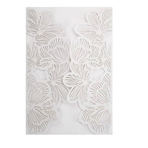 WEKONUMEX Hochzeit Postkarte Einladungen, 10/20 Stück Blumen Hochzeitseinladungskarte mit Umschlägen 18x12,5cm Multicolor(White,20pcs) von WEKONUMEX