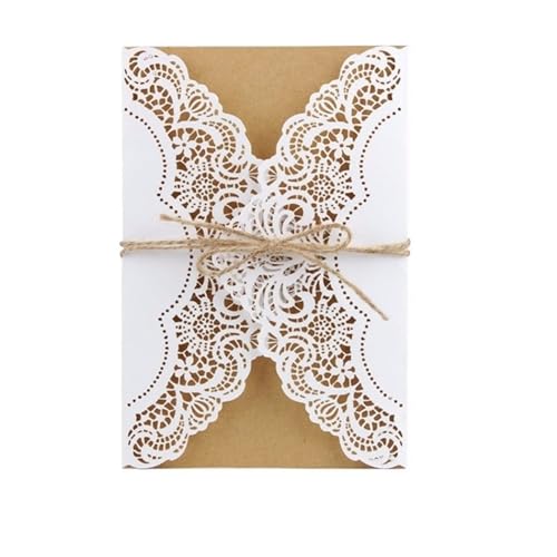 WEKONUMEX Hochzeit Postkarte Einladungen, 50 Stück mehrfarbige Hochzeitseinladungskarten mit Umschlägen 12,5 cm x 18 cm(Yellow) von WEKONUMEX