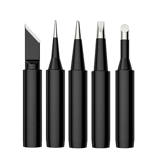 WEKONUMEX Lötkolbenspitzen Ersatz, 5 stücke Kupfer 900M Lötkolben Kopf Set Elektrische Lötkolben Schweißen Werkzeuge(Black) von WEKONUMEX