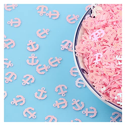 WEKONUMEX Pailletten Applique, 10 g/Los 8 mm Ankerform PVC Lose Pailletten Pailletten Nähen Handwerk Glitzer Pailletten, Z719(Light Pink) von WEKONUMEX