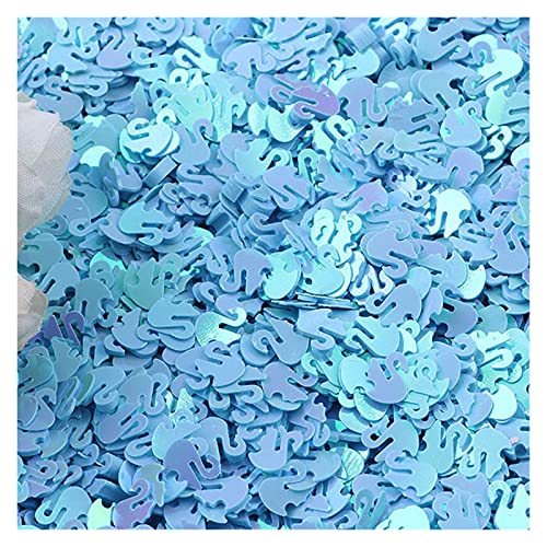 WEKONUMEX Pailletten Applique, 10 g Bunte, lose PVC-Pailletten in Schwanenform for Basteln(Light Blue) von WEKONUMEX