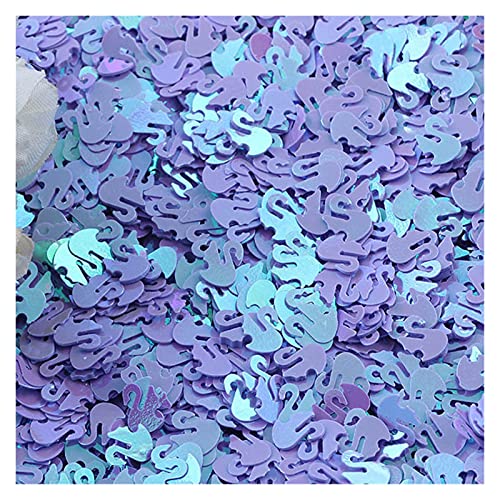 WEKONUMEX Pailletten Applique, 10 g Bunte, lose PVC-Pailletten in Schwanenform for Basteln(Light Purple) von WEKONUMEX