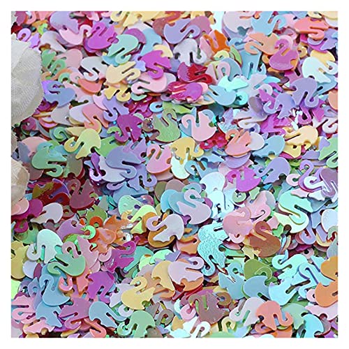 WEKONUMEX Pailletten Applique, 10 g Bunte, lose PVC-Pailletten in Schwanenform for Basteln(Mixed Color) von WEKONUMEX