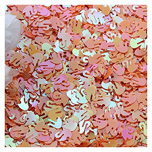 WEKONUMEX Pailletten Applique, 10 g Bunte, lose PVC-Pailletten in Schwanenform for Basteln(Orange) von WEKONUMEX