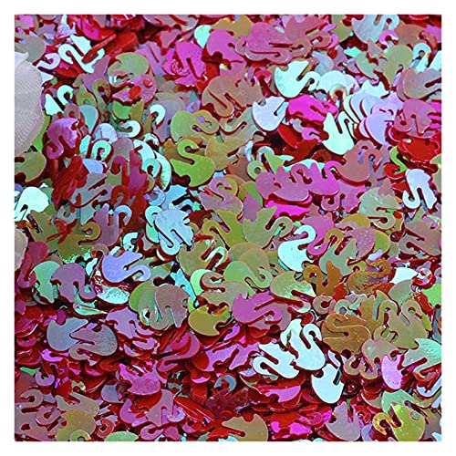 WEKONUMEX Pailletten Applique, 10 g Bunte, lose PVC-Pailletten in Schwanenform for Basteln(Rood) von WEKONUMEX