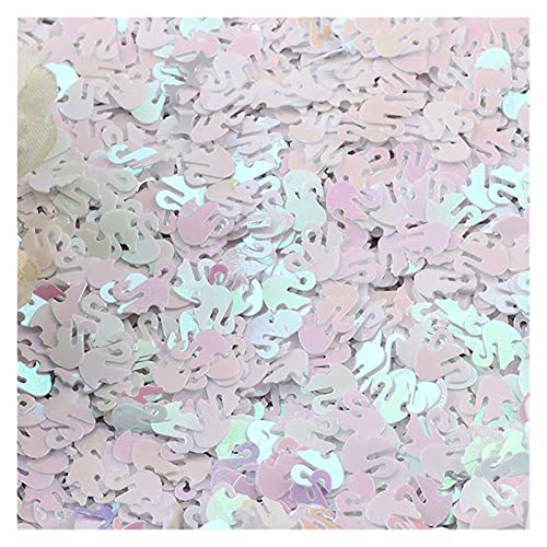 WEKONUMEX Pailletten Applique, 10 g Bunte, lose PVC-Pailletten in Schwanenform for Basteln(White) von WEKONUMEX
