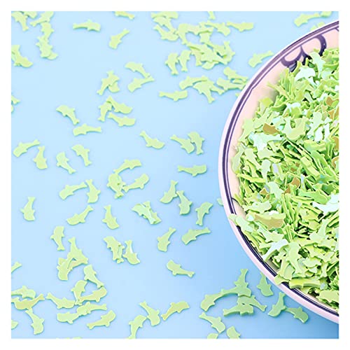 WEKONUMEX Pailletten Applique, 10 g Delphin-Pailletten, lose PVC-Pailletten for Basteln, Nähzubehör, 5 x 7 mm, Z719(Fruit Green) von WEKONUMEX