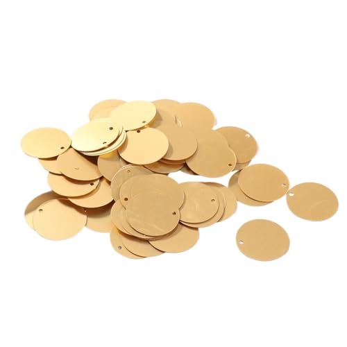 WEKONUMEX Pailletten Applique, 200 Stück runde, Matte, polierte PVC-Pailletten, 12 mm, Matte, goldene Pailletten(Matte Gold) von WEKONUMEX