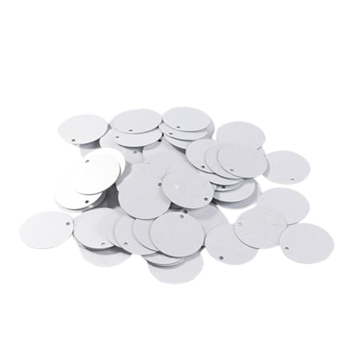 WEKONUMEX Pailletten Applique, 200 Stück runde, Matte, polierte PVC-Pailletten, 12 mm, Matte, goldene Pailletten(Matte Silver) von WEKONUMEX