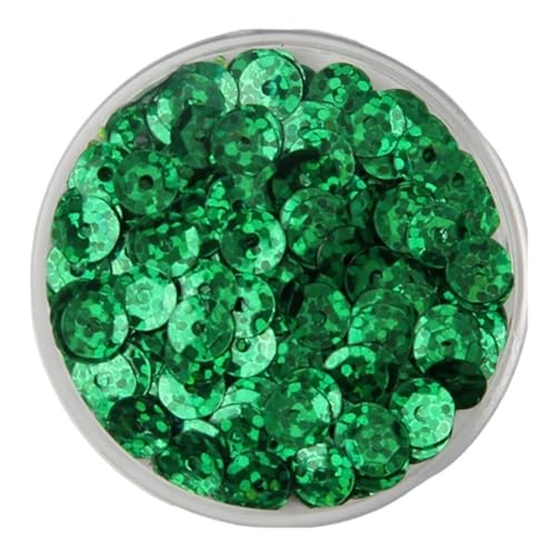 WEKONUMEX Pailletten Applique, 3/4/5/6 mm konkave, runde, lose Pailletten, for Nähen von Kleidung, Dekoration, DIY-Zubehör, Pailletten, 1 Beutel(Dark Green,4mm*10) von WEKONUMEX