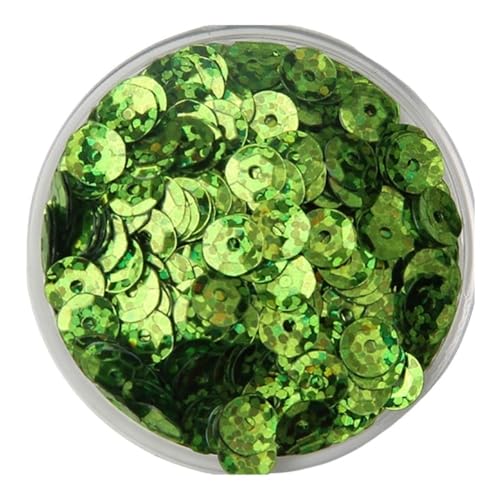 WEKONUMEX Pailletten Applique, 3/4/5/6 mm konkave, runde, lose Pailletten, for Nähen von Kleidung, Dekoration, DIY-Zubehör, Pailletten, 1 Beutel(Light Green,6mm*50) von WEKONUMEX