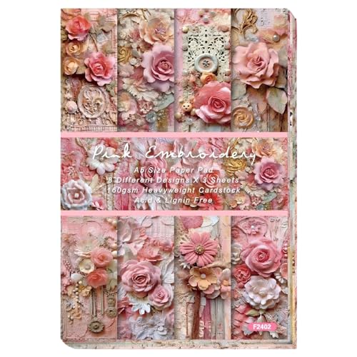 WEKONUMEX Scrapbook-Papier, 48 Blatt A5-Format, Blumenstickereidrucke, einseitiges Musterpapier, 8 Designs, for die Hintergrunddekoration von DIY-Fotoalben, 5,7 x 8,3 Zoll WEKONUMEX Scrapbook-Papier, 48 Blatt A5-Format, Blumenstickereidrucke, einseitiges Musterpapier, 8 Designs, for die Hintergrunddekoration von DIY-Fotoalben, 5,7 x 8,3 Zoll von WEKONUMEX