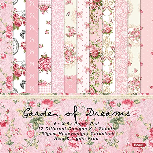WEKONUMEX Scrapbook-Papier, Einseitiges Frühlings-Scrapbook, 6 x 6 Zoll, rosa Papier mit Blumenmuster, 24 Blatt, dekoratives Papier, Scrapbook-Dekoration, Fotoalbum-Dekor WEKONUMEX Scrapbook-Papier, Einseitiges Frühlings-Scrapbook, 6 x 6 Zoll, rosa Papier mit Blumenmuster, 24 Blatt, dekoratives Papier, Scrapbook-Dekoration, Fotoalbum-Dekor von WEKONUMEX