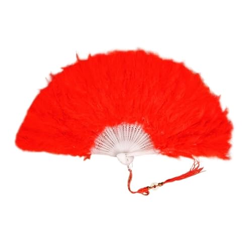 WEKONUMEX Straußen-Marabu-Feder-Handfächer, 28 Knochen Feder Faltbarer Tanz Federfächer Handheld(Color 13) von WEKONUMEX