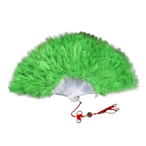 WEKONUMEX Straußen-Marabu-Feder-Handfächer, 28 Knochen Feder Faltbarer Tanz Federfächer Handheld(Color 7) von WEKONUMEX