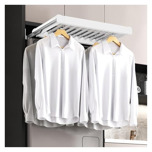 WEKONUMEX ausziehbarer hosenständer, Aluminiumlegierung ABS Pull Out Hosenständer Weiß Mehrere Größen for Waschmaschine Schrank Kleiderschrank(664-714mm) von WEKONUMEX