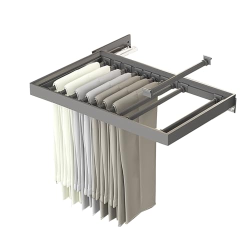 WEKONUMEX ausziehbarer hosenständer, Schublade aus Aluminiumlegierung und ABS, grau, mehrere Größen, for Waschmaschine und Kleiderschrank(610-660mm) von WEKONUMEX