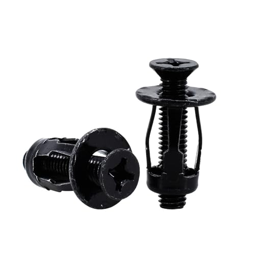 Blütenblatt-Spreizmutter M4 M5 M6 M8 Nieteinsatzmuttern Mutter Dehnschraube Blütenblattform Metallmutter Panel Lizenz Fix Lock Klemme Rivnut(Phillips Flat(Black),M5x18(10Pcs)) von WELDRIC