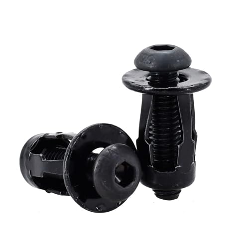 Blütenblatt-Spreizmutter M4 M5 M6 M8 Nieteinsatzmuttern Mutter Dehnschraube Blütenblattform Metallmutter Panel Lizenz Fix Lock Klemme Rivnut(Round Head (Black),M6x20(5Pcs)) von WELDRIC