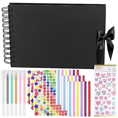 Fotoalbum zum Selbstgestalten, A5 Scrapbook Fotobuch mit 60 schwarzen Seiten, Leeren Fotoalben Spiralalbum für DIY Hochzeit Jahrestag Geburtstag Geschenk Scrapbooking Fotoalbum zum Selbstgestalten, A5 Scrapbook Fotobuch mit 60 schwarzen Seiten, Leeren Fotoalben Spiralalbum für DIY Hochzeit Jahrestag Geburtstag Geschenk Scrapbooking von WELHAEPI