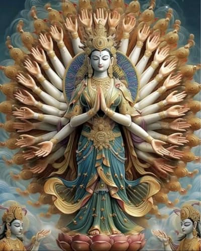 WELIWE Diamond Painting Kits für Erwachsene 5D Full Diamond Art Set DIY Diamant Kunst Malerei Kristallkunst für Heimdekoration Tausendhändige Avalokitesvara-Statue 40×50cm WELIWE Diamond Painting Kits für Erwachsene 5D Full Diamond Art Set DIY Diamant Kunst Malerei Kristallkunst für Heimdekoration Tausendhändige Avalokitesvara-Statue 40×50cm von WELIWE