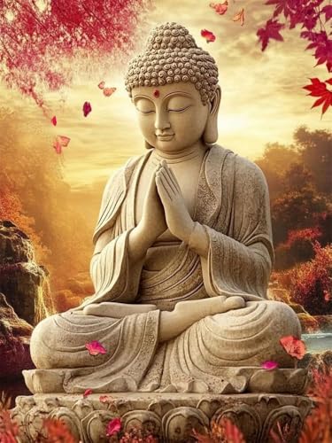 WELIWE Stickerei-Kreuzstich-Set 11CT Vorgedruckte Leinwand DIY Kunst Kreuzstich Kit für Anfänger Kinder Heimdekoration Buddha-Statue 40×50 cm WELIWE Stickerei-Kreuzstich-Set 11CT Vorgedruckte Leinwand DIY Kunst Kreuzstich Kit für Anfänger Kinder Heimdekoration Buddha-Statue 40×50 cm von WELIWE