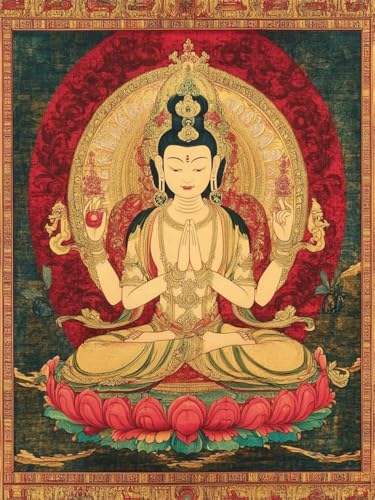 WELIWE Stickerei-Kreuzstich-Set 11CT Vorgedruckte Leinwand DIY Kunst Kreuzstich Kit für Anfänger Kinder Heimdekoration Buddhistische Statue 40×50 cm WELIWE Stickerei-Kreuzstich-Set 11CT Vorgedruckte Leinwand DIY Kunst Kreuzstich Kit für Anfänger Kinder Heimdekoration Buddhistische Statue 40×50 cm von WELIWE