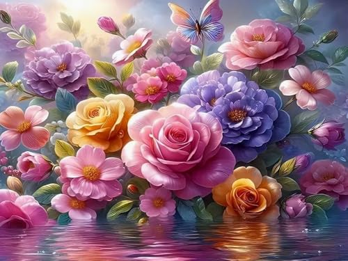 WELIWE Stickerei-Kreuzstich-Set 11CT Vorgedruckte Leinwand DIY Kunst Kreuzstich Kit für Anfänger Kinder Heimdekoration Bunte Blumen 40×50 cm WELIWE Stickerei-Kreuzstich-Set 11CT Vorgedruckte Leinwand DIY Kunst Kreuzstich Kit für Anfänger Kinder Heimdekoration Bunte Blumen 40×50 cm von WELIWE