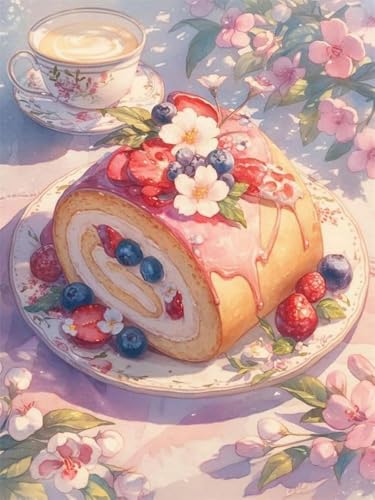 WELIWE Stickerei-Kreuzstich-Set 11CT Vorgedruckte Leinwand DIY Kunst Kreuzstich Kit für Anfänger Kinder Heimdekoration Gourmetbrot 40×50 cm von WELIWE