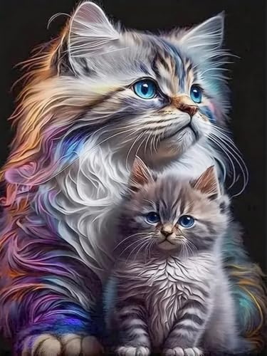 WELIWE Stickerei-Kreuzstich-Set 11CT Vorgedruckte Leinwand DIY Kunst Kreuzstich Kit für Anfänger Kinder Heimdekoration Katze 40×50 cm WELIWE Stickerei-Kreuzstich-Set 11CT Vorgedruckte Leinwand DIY Kunst Kreuzstich Kit für Anfänger Kinder Heimdekoration Katze 40×50 cm von WELIWE